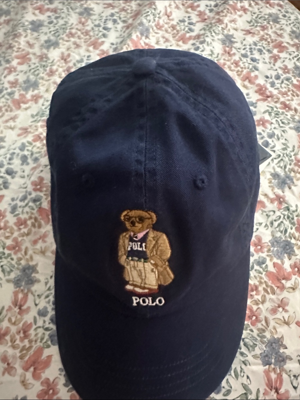 Polo by Ralph Lauren Navy Bear-Embroidered Baseball Cap